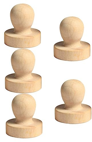 HOODANCOS 5St unvollendete Briefmarke Vintage-Briefmarken stempel einladung Ton Kommode Möbel holz DIY stempel hölzernes Siegel gewidmet Schrank Hardware handhaben Kind Holzgriff Bambus