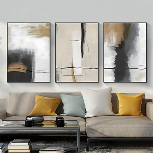 PYNVDD Set di 3 poster in stile bohémien, con pianta estetica, immagini moderne, astratte, decorazione da parete, senza cornice (poster 04, 30 x 40 cm x 3 pezzi)