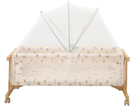 Koomuao Universal Moskitonetz für Kinderbetten,Fliegengitter für Kinderbetten,Baby-Moskitonetz mit Kante,Insektenschutz-Moskitonetz mit Reissverschluss,für Kinderbett,Beistellbet (80 * 45cm)