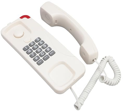 Schnurgebundenes Telefon Zur Wandmontage, Wahlwiederholung der Letzten Nummer aus ABS Retro-Wandtelefon für zu Hause (White)