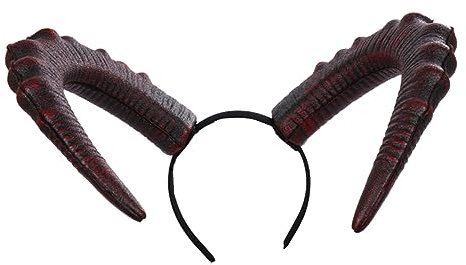 HAPINARY 1pc Devil's Horn Headband Bull Horn Headpiece Halloween Hair Accessories Women Headpiece Devil Cosplay Hair Accessory Evil Headdress Cosplay Headbands Pu
