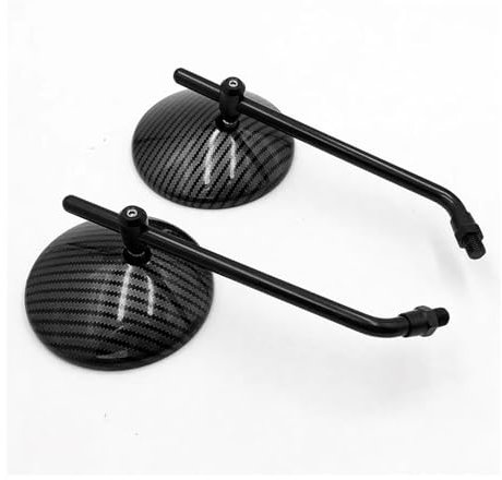 Lenkerendenspiegel Für Royal Enfield Für Continental GT Für Interceptor 650 Motorrad Rückspiegel Runde Cafe Racer Seitenspiegel Rückspiegel Seitenansicht am Lenker(Kohlefaser)