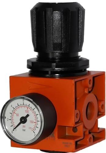 Metal Work - Riduttore di pressione filtro regolatore di pressione, regolatore, olio e supporto per aria compressa pneumatica 1/4 - 1/2 (regolatore di pressione, 1/2)