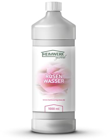 HEIMWERK global Rosenwasser 100% natürlich echtes naturrein Gesichtswasser für Hautpflege & Feuchtigkeit 1 Liter