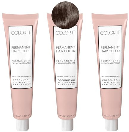 COLOR.IT by BM - Permanente Haarfarbe in Salonqualität, 3x 100ml (7.75 Mittelblond Braun Mahagoni, 3er Pack)