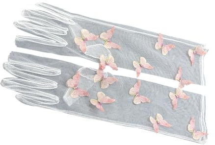 Limtula Tüll Handschuhe Für Themen Event Kleiderhandschuhe Weibliche Abendparty Zeremonielle Handschuhe Schleife Transparente Handschuhe Braut Handschuhe