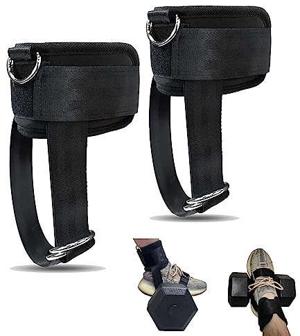 NLONLL 2 Stück Fußschlaufen Kabelzug Kickbacks Fußschlaufe D-Ring Ankle Straps Fußfesseln Knöchelriemen für Kabelmaschinen Kabelzug Fußschlaufe Gym Fußschlaufen für Fitness Training