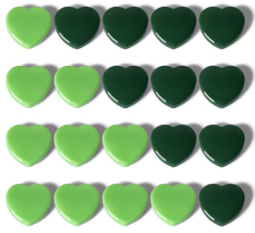 PYJLBX Aimant Frigo - 20PCS Aimant Puissant, Petits Aimants Tableau Magnétique, Cœur Magnet Frigo Décoratif Mini Aimant Tableau Blanc Aiment pour Calendrier Réfrigérateur Cuisine École Bureau (Vert)