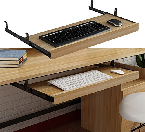 JFUNANQH Keyboard Drawer Under Desk - Ergonomic Keyboard and Mouse Holder - Extendable - Multifunctional Storage - Desk Extension - with Slide Rail 54/60/70 x 27 cm
