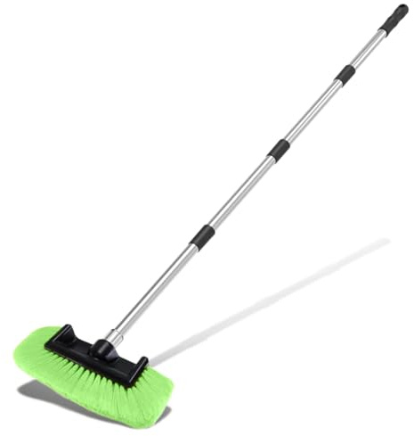 ZIMISI Spazzola per lavaggio auto da 150 cm, con manico lungo, senza graffi, con setole morbide, spazzola estensibile per dettagli auto, fornitura di lavaggio per barche, camper, camion, rivestimenti