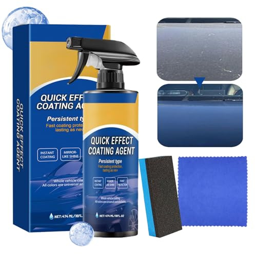 Agente di rivestimento spray | Agente antigraffio automobilistico, spray impermeabile per rivestimento auto con spugna e asciugamano per esterni, finestre, parabrezza, dettagli, casa, barca
