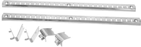 BUGUUYO Refrigerator Shelf Support Bar Cold Cabinet Shelf Stainless Steel with Heavy-duty Design and Screw Hole Spacing 165mm Silver for Fridge and Freezer