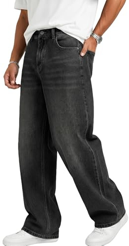 Misfuso Jean Baggy Homme Pantalon Denim Y2K Streetwear Décontracté | Multipoches Hip pop Loose Fit Jean Large Pantalon Homme