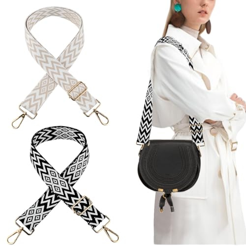 DODUOS 2 Piezas Correa Bolso Bandolera Ajustable 75-145cm, Cinta Bolso Bandolera, Correas Bolsos Bandolera para Bolsa De Guitarra, Correa para Bolsos de Mujer Bolsa De Mensajero