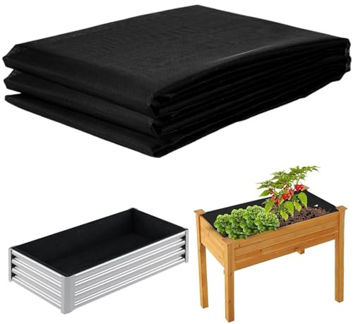 160cm x 290cm Veg Trough Fabric Liner Raised Garden Bed Planter Liner Non Woven Vegetable Trugs Herb Plant Liner Elevated Planters Box Replacement Fabric for Heavy Duty Plant Grow Trough Outdoor