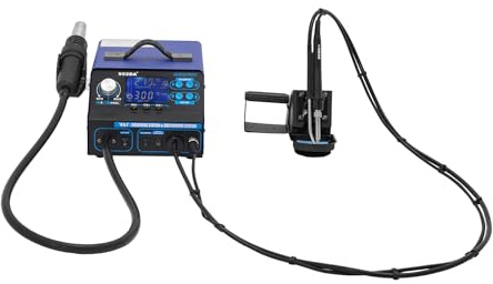 Kit per saldatore ad aria calda 992DA+, 780 W, 220 V, 3 in 1, con controllo della temperatura PID, LCD e 5 dimensioni dell'ugello, stazione di saldatura ad aria calda per componenti SMD, BGA, PLCC