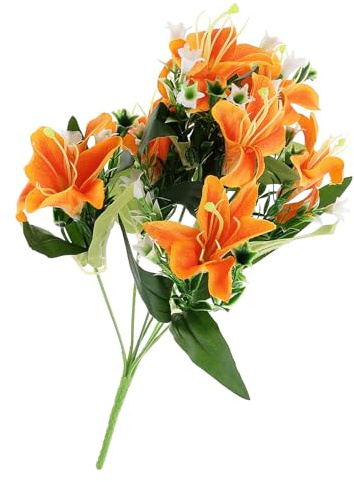 Toyvian Künstliche Lilie Deko Realistische Seidenblume Dekorationsblume Für Hochzeit Party Bühne Tischdeko Vase Garten Balkon Grabgestaltung Wiederverwendbar