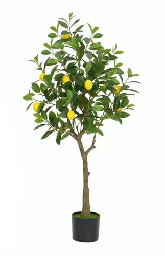 Árbol Limonero Artificial, Limonero Falso, Planta Falsa Con Hojas Verdes & Limones, Árbol De Cítricos Artificial En Maceta, Decoración Para Salón Oficina Terraza(80cm/2.6ft)