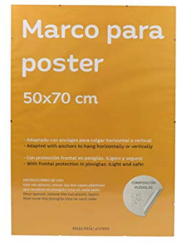 Nacnic - Marco Clip Transparente de Vidrio Acrílico sin bordes | Protección y Expositor de Fotografías, Láminas, Pósters y Decoración para Salón, Dormitorio u Oficina | 50x70 cm
