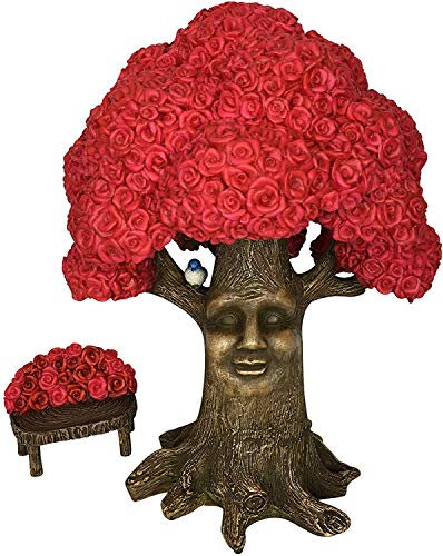 GlitZGlam Fairy Garden Miniature Tree: Mme Rose l'arbre Rose Rose D'Azar (9 Pouces de Hauteur) pour Les fées de Jardin et Les Gnomes-de la Belle Collection Azarian. Un Accessoire De Jardin Féerique