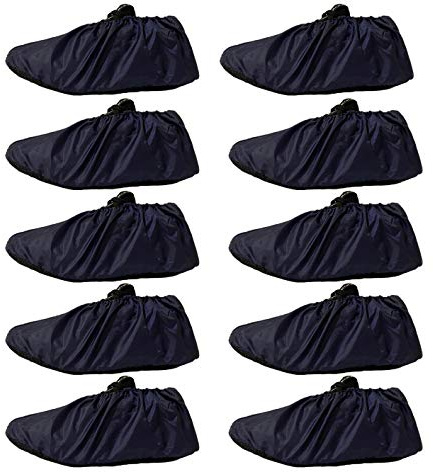 GiantGo 5 paia di copriscarpe riutilizzabili - antiscivolo impermeabile - Copriscarpe premium per scarpe - Protezione per la casa moquette pavimento – Lavabile in lavatrice, blu navy