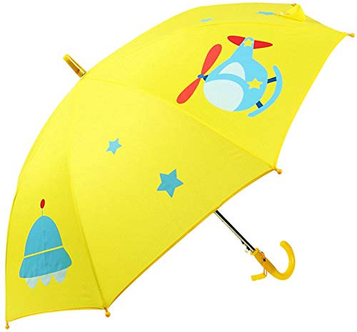 Paraguas Infantil para Niño/Niña Paraguas Plegable con Diseño de Dibujos, Seguro Y Portátil Amarillo