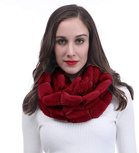 Lina & Lily Loop Schal Damen Winter Schlauchschal aus Kunstpelz