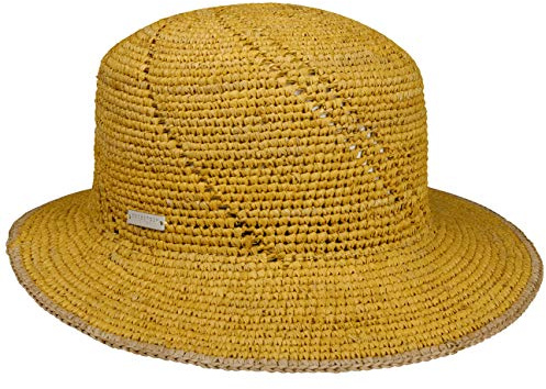Seeberger Jalima Raffiastrohhut Strohhut Raffiahut Sommerhut Sonnenhut Damenhut Damen - mit Schirm Sommer Frühling-Sommer - One Size gelb