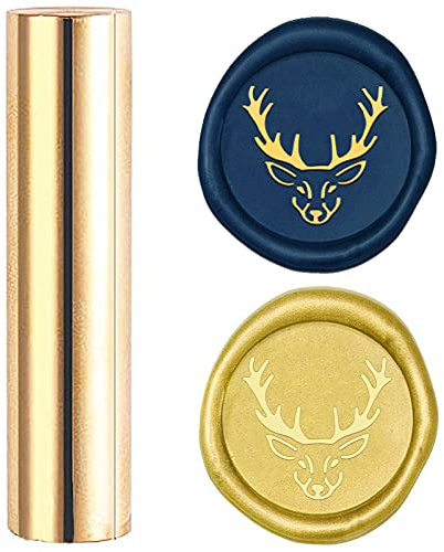 craspire Wachssiegelstempel „Weihnachtshirsch“, Geweih, Elch, Mini-Messingsäule, Siegelwachsstempel, 15 mm, Siegelwachs Für Weihnachtsfeier, Geschenkverpackung, Hochzeit, Umschlag, Einladung