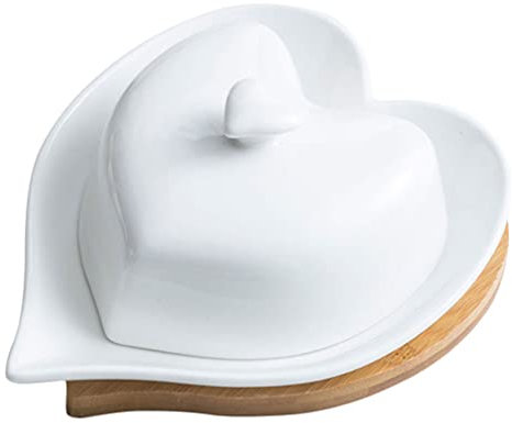 Butteraufbewahrungshalter Herz-butterdose Porzellan Butterdosendeckel Schmetterlingsdekor Weiß