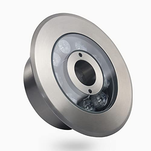 AWSAD Le Projecteur de Paysage en Acier Inoxydable À Trou Moyen Étanche IP68 pour Fontaine Annulaire À LED Convient À La Piscine de Fontaine sous-Marine de Jardin (Color : Warm Light, Size : 12W)