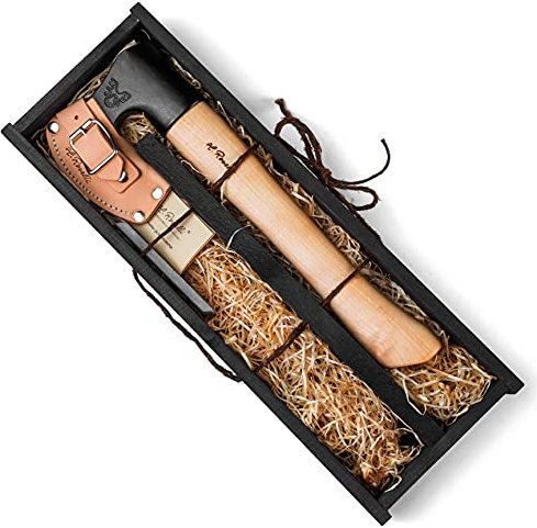 Roselli R860P Geschenkbox: Axt mit kurzem Stiel inkl. Schleifstein, die Wald-Geschenkbox für Holz- & Naturenthusiasten, Outdoor & Bushcraft