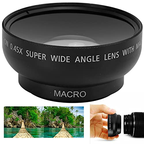 Obiettivo grandangolare 0.45X, lega di obiettivo grandangolare da 43 mm 0.45X e vetro ottico per obiettivi per fotocamere con apertura del filtro da 43 mm