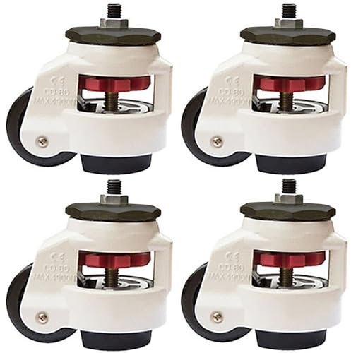 Schwenkbare Lenkrollen 4 Stück Schwerlast rollen Werkstatt Transportroller Einziehbare Nivellierrolle Werkbank Industrielle Plattenmontierte Footmaster-Rollen Last 1000 Kg