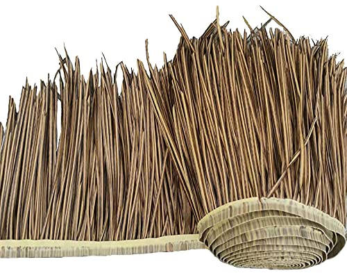 kiosbibi Toit de Palme Panneaux 2e Génération Hydrofuge Hawaïen De Palmier Rouleau Chaume Plus Durable,Postuler à Hawaïen Parasol Abri Jardin Gazebo Parasol T(Size:19.6''H*39.3''L,Color:Palmier)