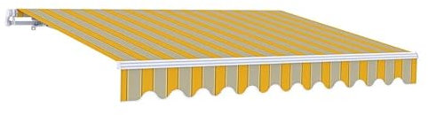 Leudus 3x2,5m Stabile Aluminium Manuelle Gelenkarmmarkise mit Kubel,Anti-UV und wasserabweisend SP1105(SPD025)