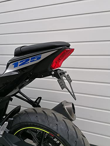 kurzer Kennzeichenhalter für Suzuki GSX-S 125 GSXR 125 Bj 2018-2026 GroFaTec EVO Set Kennzeichenträger Nummernschild Träger Halter kurzes Heck Heckumbau Porta Targa gsxs125