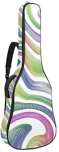 Akustisk gitarrväska vattentät gitarr ryggsäck tjock mjuk vadderad abstrakt klassisk gitarrfodral, flerfärgad, 42.9x16.9x4.7 in, Väskorganiserare