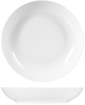 H&H Sweden Set 6 Piatti Fondi, Porcellana, Bianca, 20cm