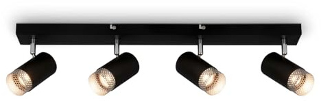 BRILONER – Deckenlampe, Deckenleuchte, Lampe, Lampenschirm Gitter, Schwenkbar, Wohnzimmerlampe, Schlafzimmerlampe, Küchenlampe, Schwarz-Chrom-Matt