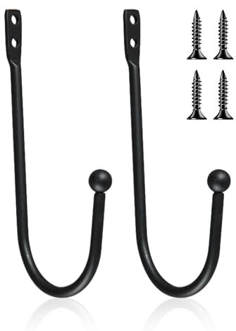 MAXQUU 2 ganci per tende con pacchetto di montaggio, ganci per tende, ganci per montaggio a parete