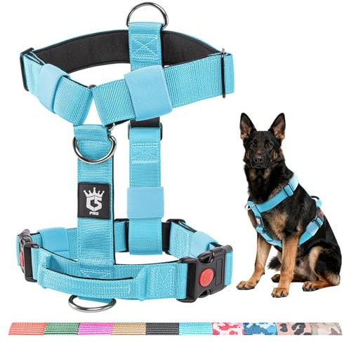 TSPRO Schweres Taktisches Hundegeschirr für Mittelgroße bis Große Hunde | Robustes Material, Schnellverschluss, Gepolsterter Griff, 3,8 cm Breit, Verstellbar, Zugfreies Design, Ideal für Spaziergänge