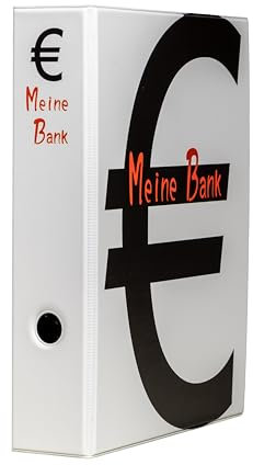 -Meine Bank- PVC Motiv Ordner A4 – Stabiler PVC-Ordner mit 2-Ring-Mechanik, Made in Germany, langlebiger Sammelordner für Dokumente und Unterlagen, kein Import