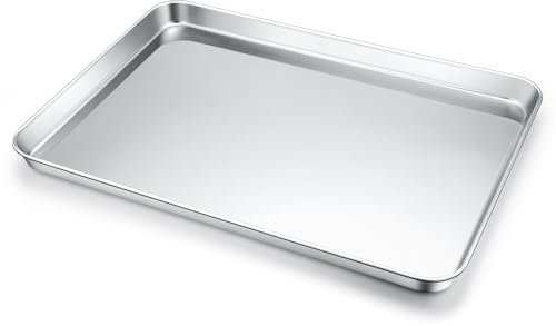 Backblech, Onader Rechteckig Edelstahl Ofenblech, Backform Kuchenblech für Backen, Kochen, Servieren, Spülmaschinenfest & Langlebig, 40,5x30,5x2,5cm