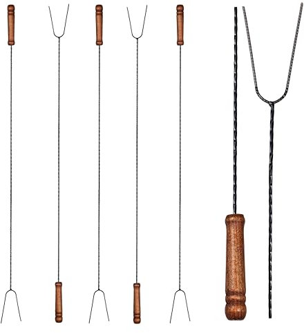 Generic Grillspieß 5er Set, 100cm lang, Lagerfeuer-Spieße, Spieß für Feuerschale., GS004