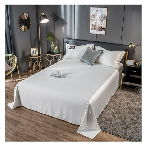 DHJKFU Glatte Bettlaken Betttuch Haustuch ohne Gummizug in Gewaschene Seide auch für Tischdecken/Sommerlaken in vielen Größen (Color : Beige, Size : 120x230cm)