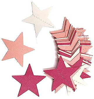 kesurpae Hängende Sterne, zarte kleine Plakat Ornamente, Party Dekoration, kreative Dekoration für Zuhause, vielseitiges festliches Zubehör, rosa weiß
