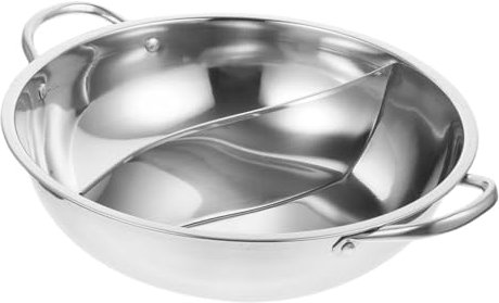 Alipis Pentola Calda a Sapore in Acciaio Con Divisorio Per Hot Pot Compatibile Con Fornelli a Gas e Induzione 34 Cm Facile Da Pulire Per Cene Intime e Uso