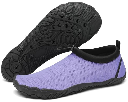 Mishansha Zapatos de Playa y Natación Hombre Mujer Zapatillas de Agua Antideslizantes Ligeras Secado Rápido Morado 38 EU