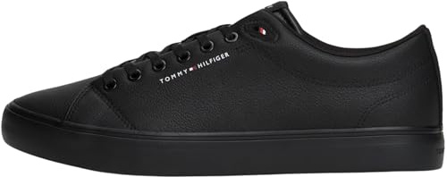 Tommy Hilfiger Uomo Sneakers Vulcanizzate Core Low in Pelle, Nero (Black), 42